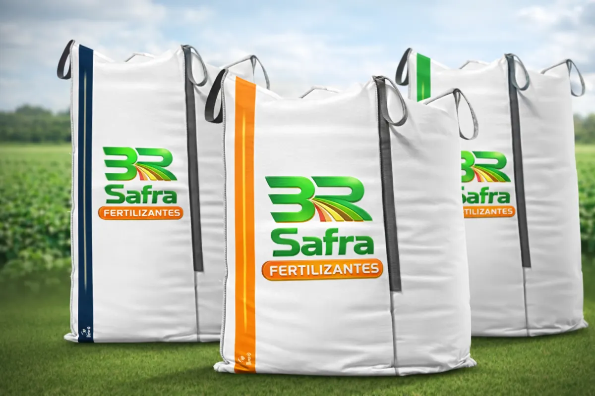 Big bags de fertilizantes BR Safra no campo